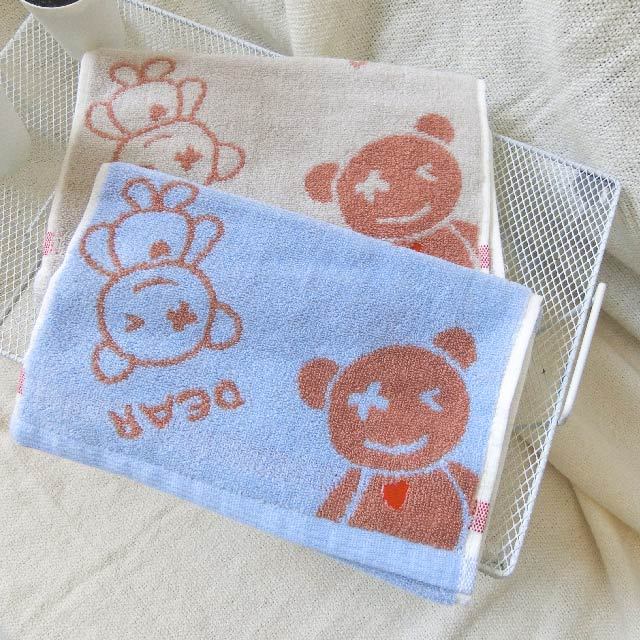 [Kaimei Cotton Industry] Randomly excellent pure cotton untwisted yarn absorbent children's towel/bath towel/face towel-Punk Bear, , large