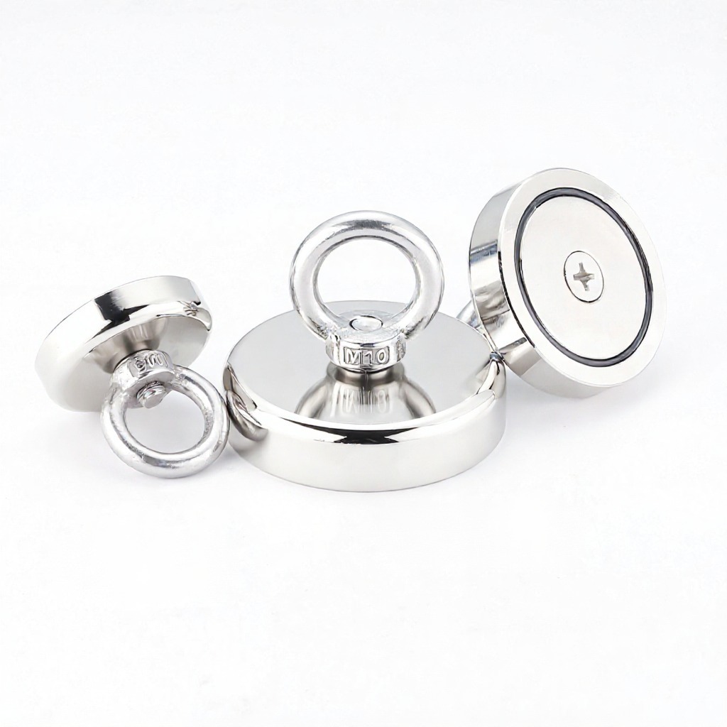 強力磁吸吊環扣 耐重 O型環 吊環磁鐵 釹鐵硼 強磁 吸磁 圓形 強磁掛環 吊環 強力磁鐵 打撈磁鐵 露營用, , large