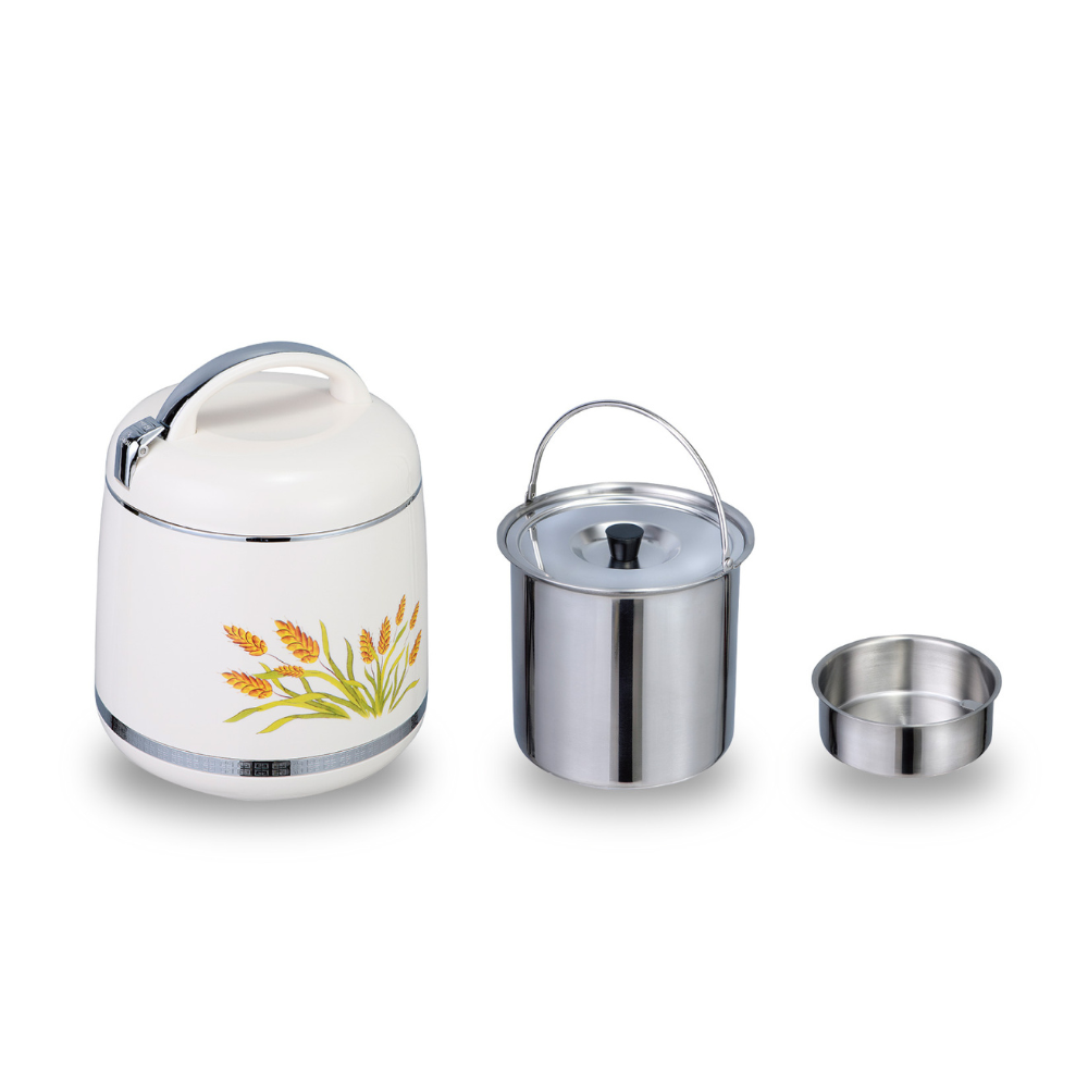 【GOLDEN FIRE 火牌】燜燒鍋 米白色 2.0L-IH爐可用鍋(燜燒鍋 保溫 保冷 手提 不鏽鋼 台灣製造)