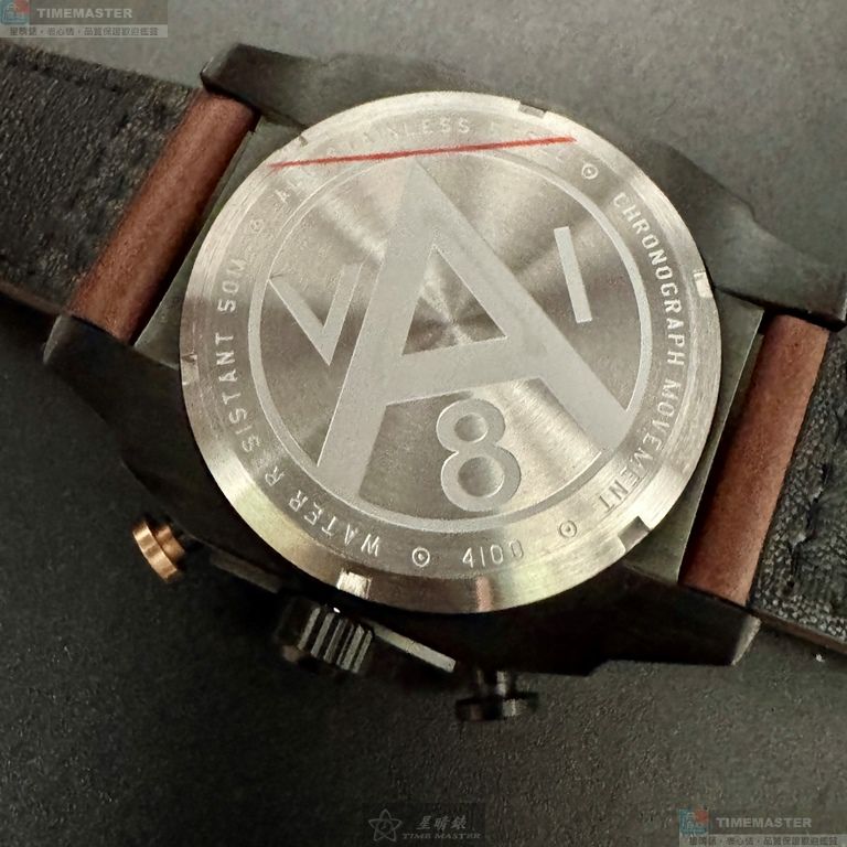 [星晴錶業]新品牌手錶,44mm,AV52667黑色玫瑰金色錶面玫瑰金錶殼咖啡色真皮皮革錶帶款, , large