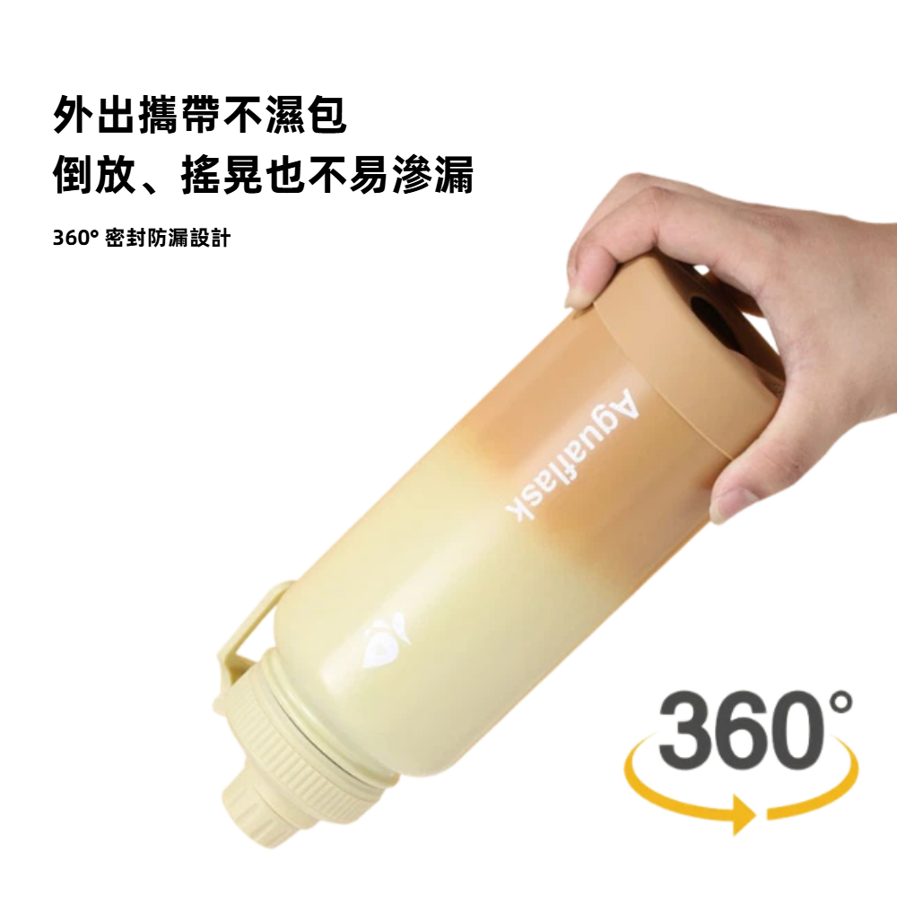 【A&R】304不鏽鋼輕顏漸層鎖溫隨行水壺 1000ML - 莓粉, , large