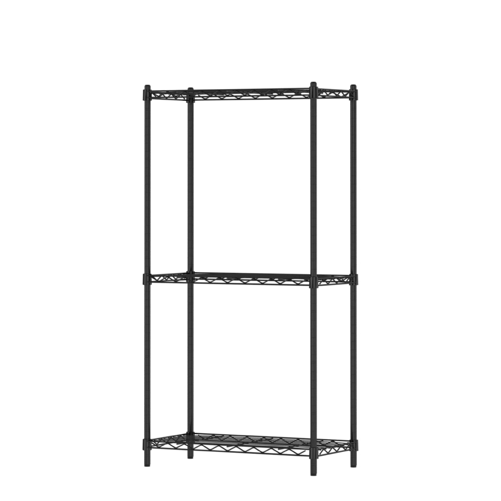 KIWISH 60x30x120H Black 3-Tier Wire Shelving Unit | Heavy Duty Metal Storage Rack | Made in Taiwan, Free Shipping, , large
