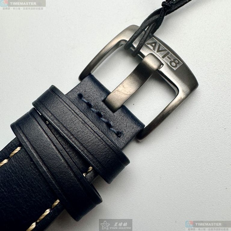 [星晴錶業]新品牌手錶,42mm,AV52668寶藍色錶面黑錶殼深黑色真皮皮革錶帶款, , large