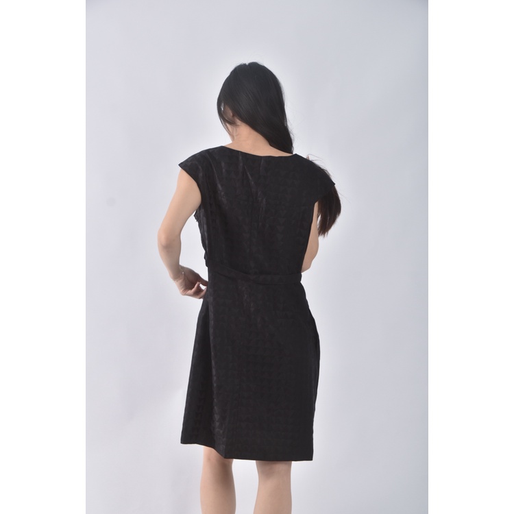 (S) 【國泰航空永續合作】single noble質感棉質無袖黑色洋裝二手衣, , large