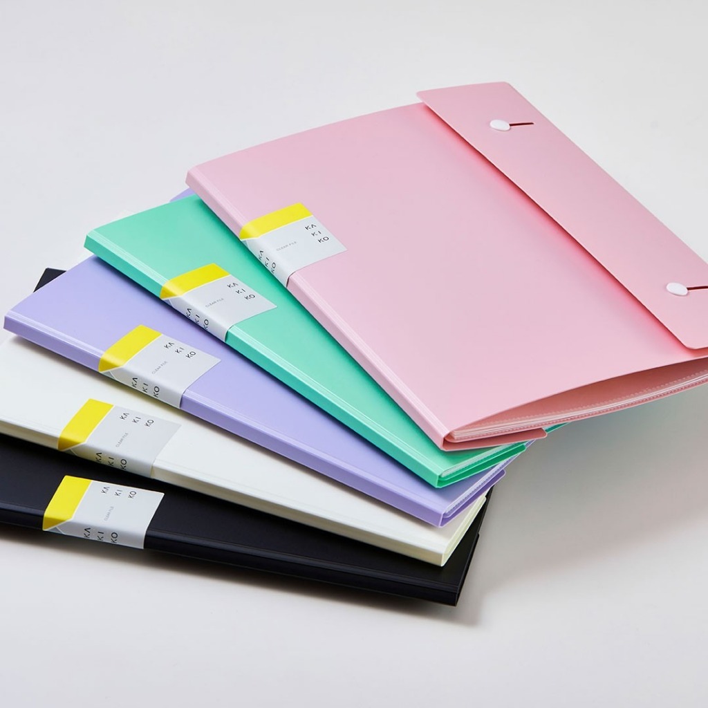 *需預訂【KING JIM】KAKIKO 8612單頁式風琴摺疊資料夾 16內袋(多色)粉紅, , large