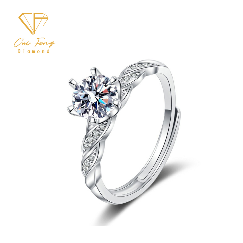 【CF鑽飾】戒指《1克拉男女對戒 典雅C》莫桑鑽 純銀 鑽戒, , large