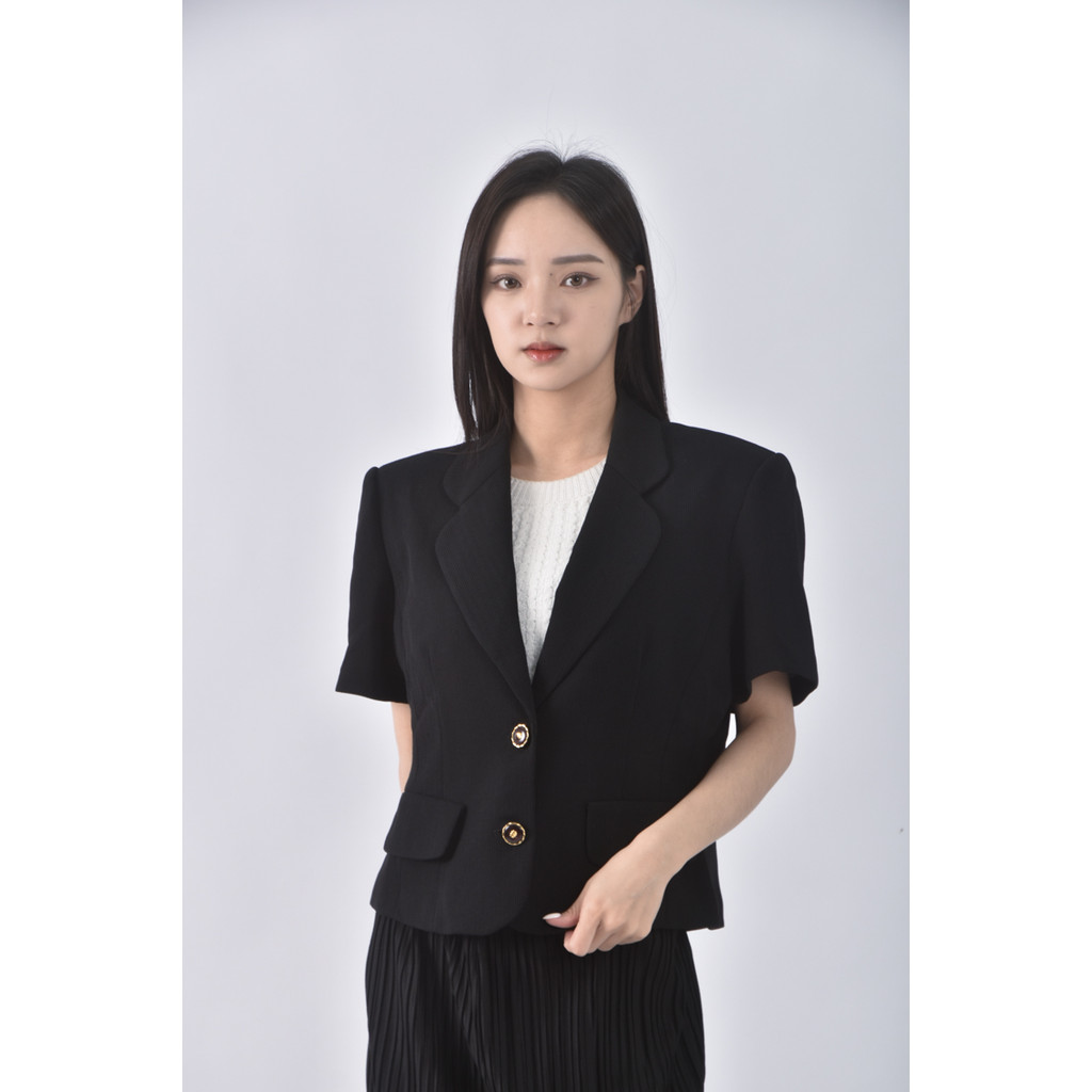 (L) pass素面黑色外套二手衣, , large