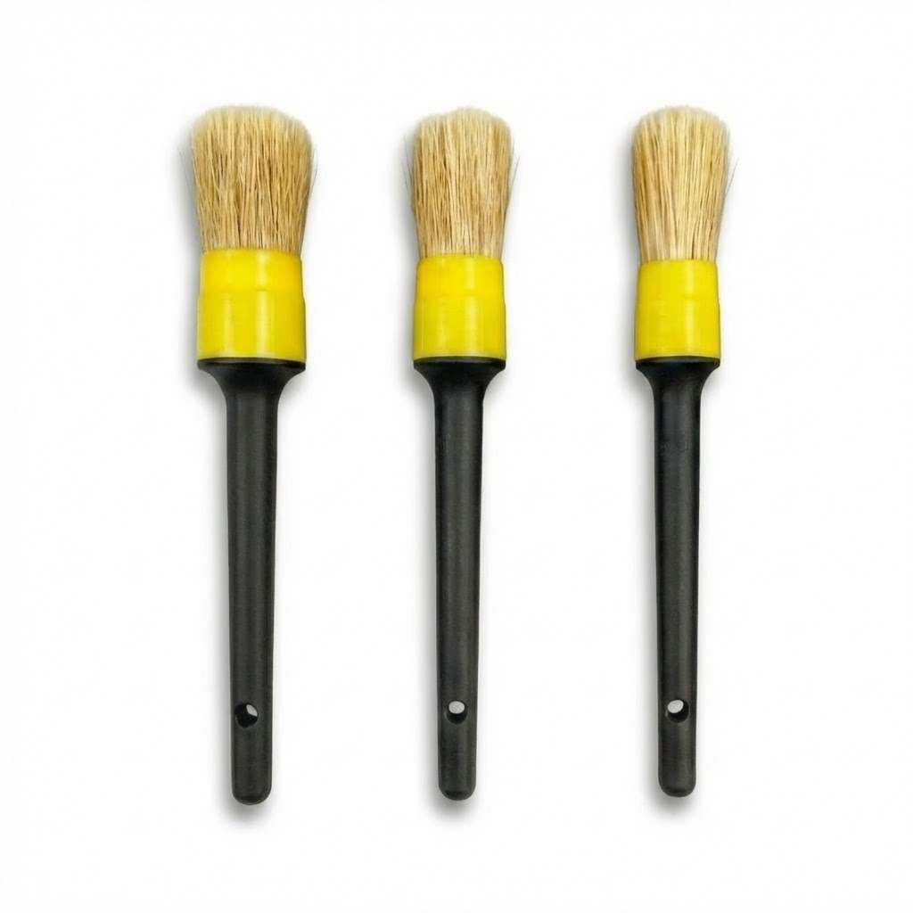 Soul Professional Detailing Brush Set (3/5 Pcs) | Natural Boar&rsquo;s Hair Bristles | Scratch-Free for Wheels, Interior & Vents | DIY Auto Care Kit, , large