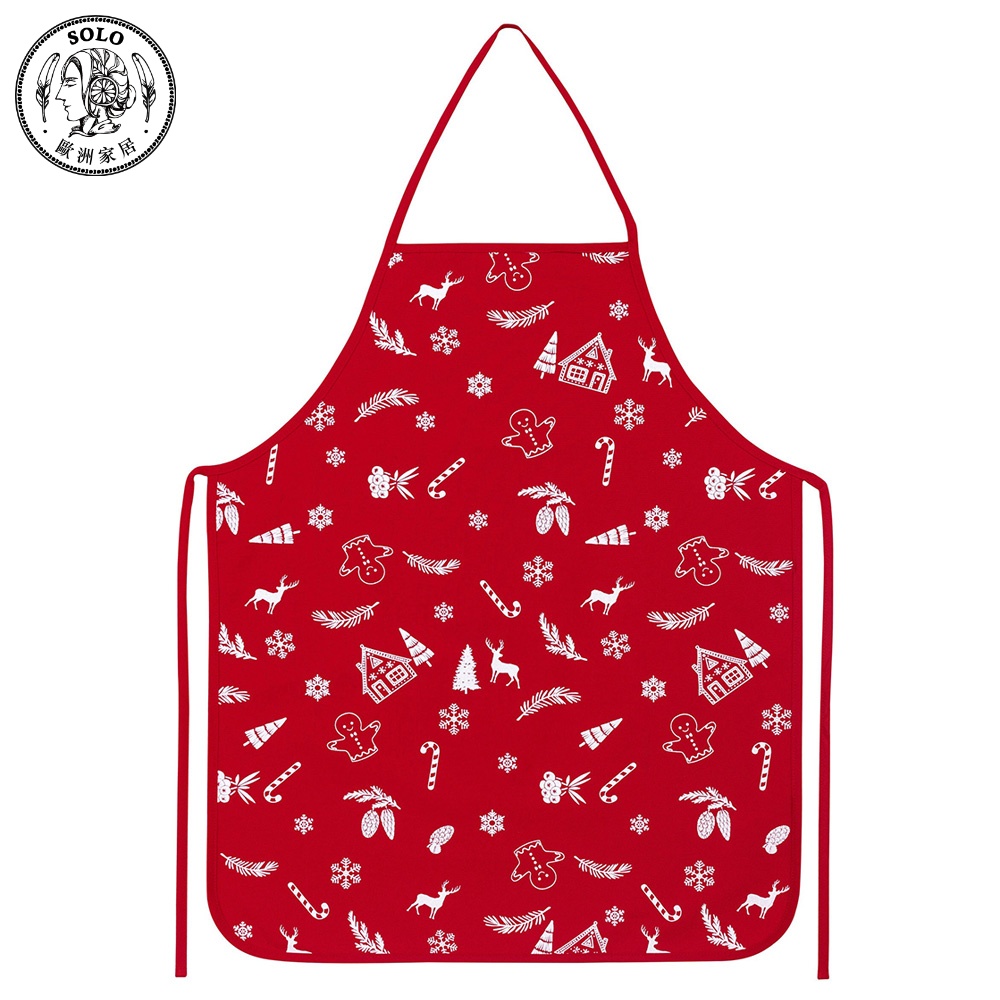 【SOLO歐洲家居】LCW Home 75x57cm 紅色聖誕糖果圍裙 100%純棉 土耳其製造, , large