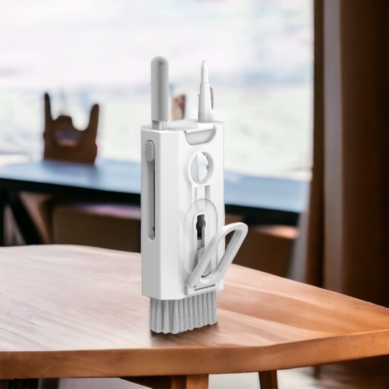 8合1耳機手機清潔組【黑白2色】 3C清潔組 耳機清潔 清潔鍵盤 Airpods 鍵盤 螢幕 清潔 拔鍵器 擦拭布 毛刷 清潔刷, , large