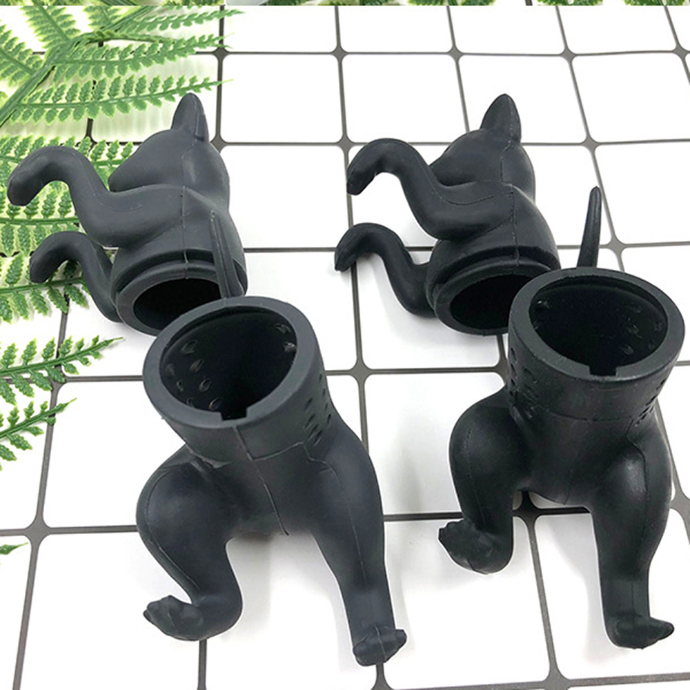Attention Cat Lovers! Purrtea Cat Black Cat Tea Infuser&mdash;holds tea bags or loose leaf tea. Made of food-grade silicone, perfect for brewing tea. Great as a gift or for gift exchanges., , large