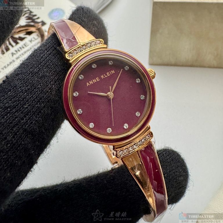 [星晴錶業]ANNE KLEIN手錶,26mm,AN00200桃紅色錶面玫瑰金錶殼玫瑰金色合金錶帶款, , large