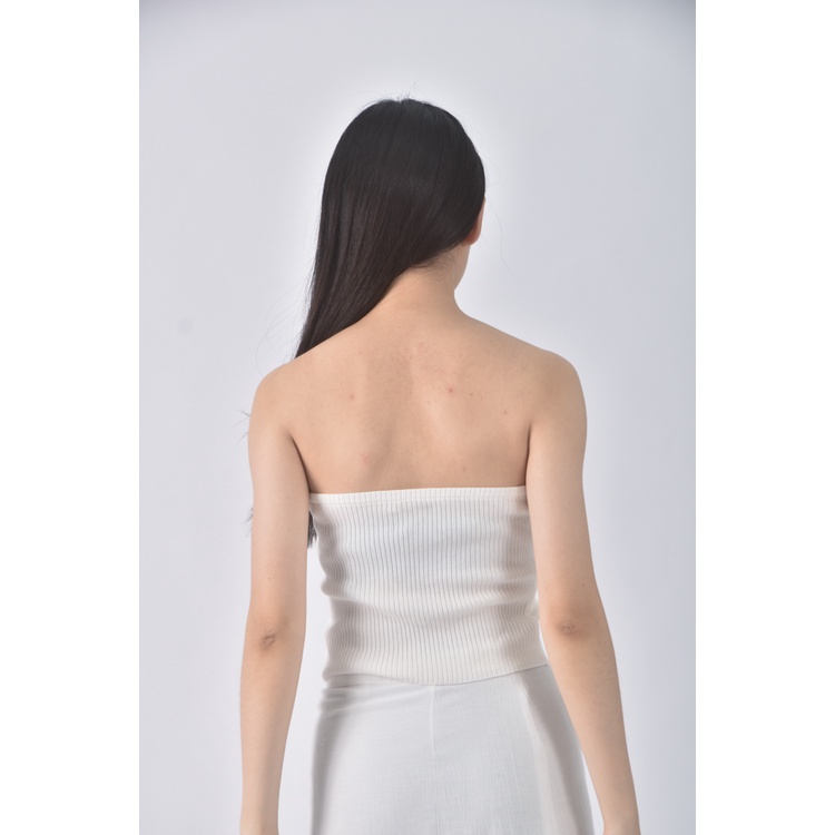 (S) 質感綁帶白色上衣二手衣, , large