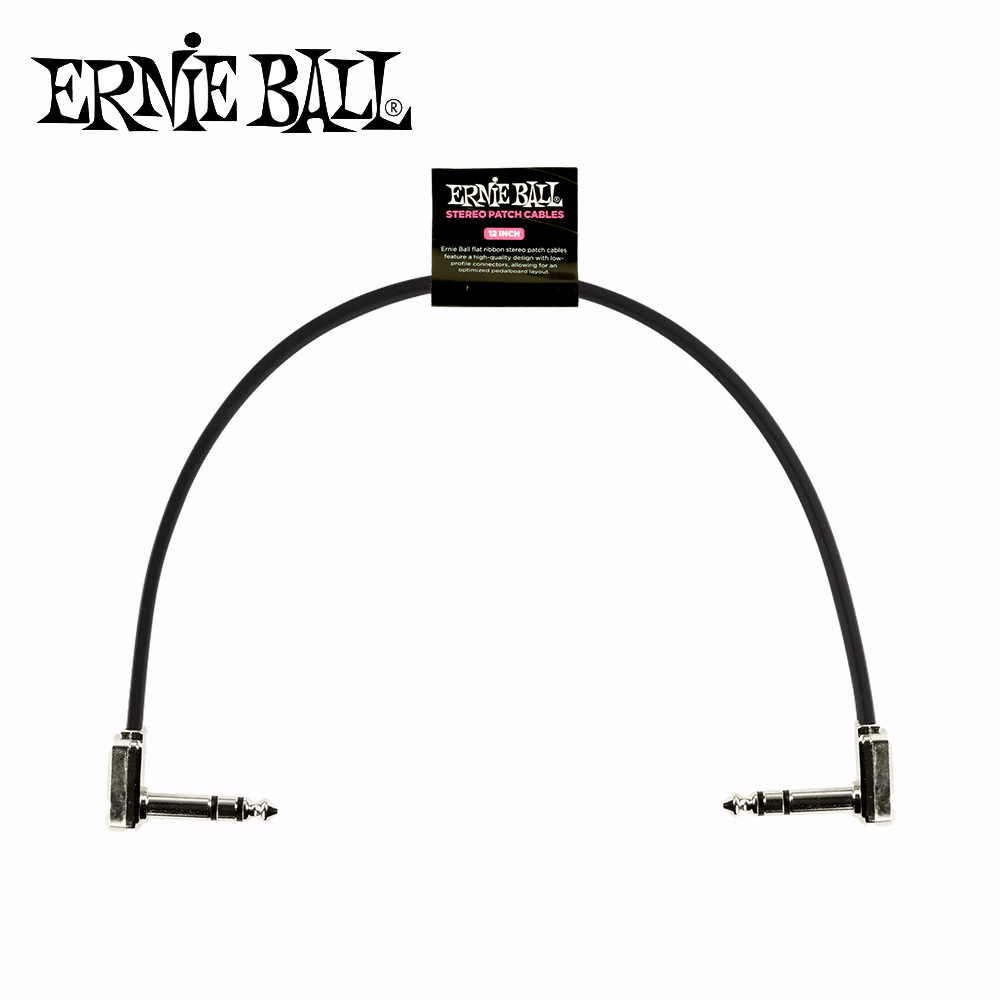 ERNIE BALL 12' Stereo Cable 立體聲效果器導線 黑色款【敦煌樂器】, , large