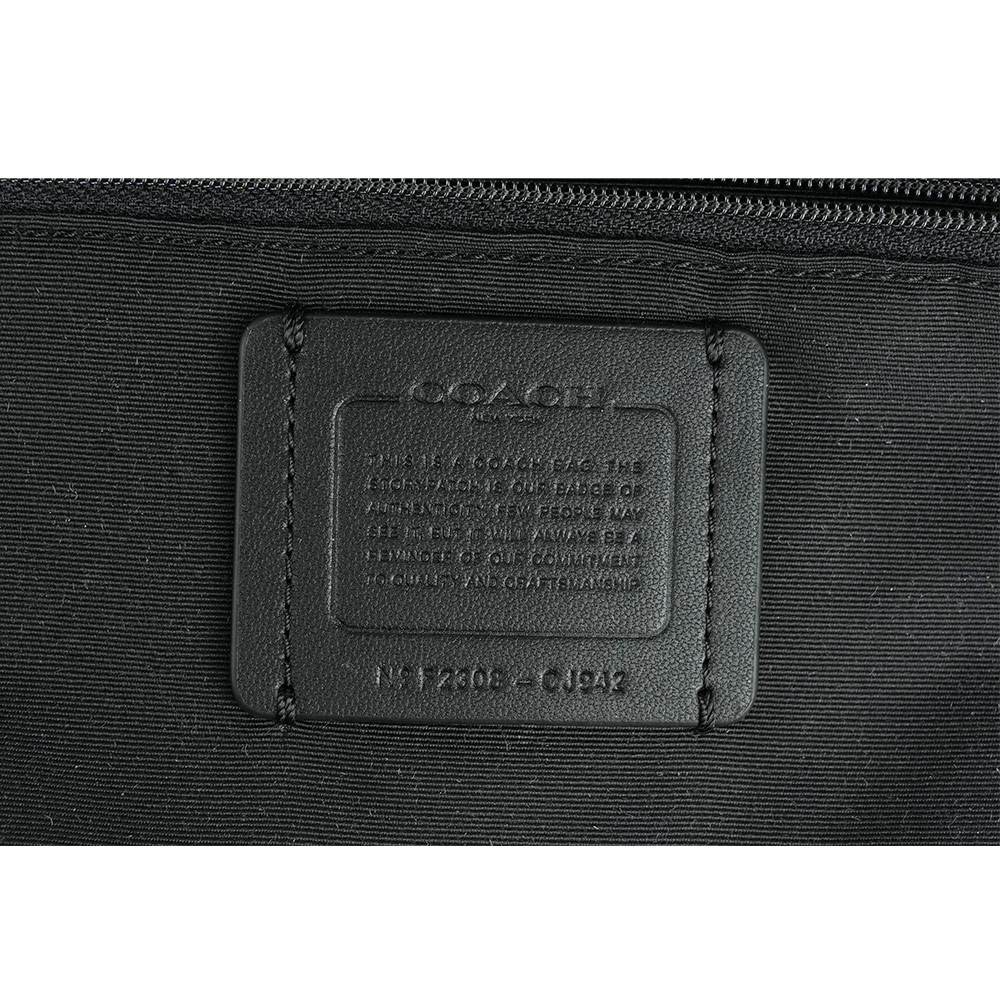 COACH City 滿版標誌塗層帆布托特包/卡其/黑色, , large