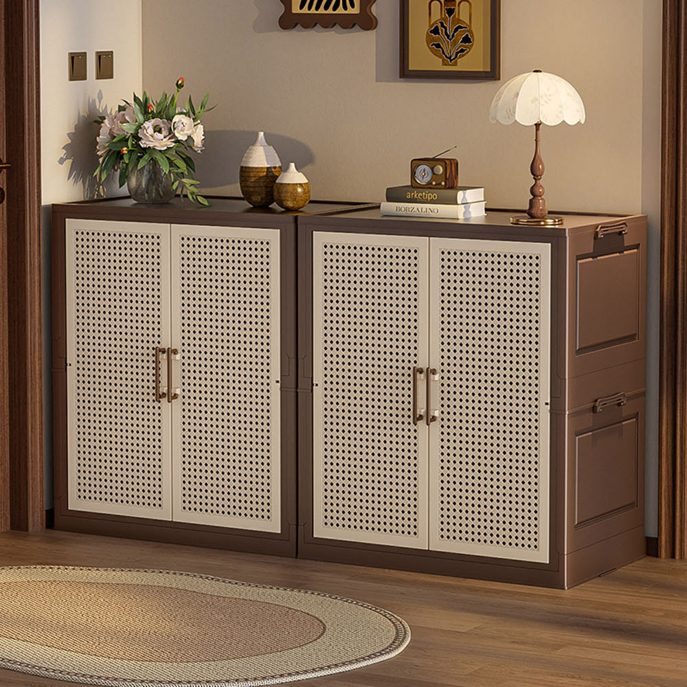 【AOTTO】65面寬中古藤編可調節收納鞋櫃(AC-218), , large