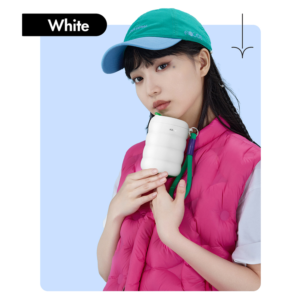 KEPO LQ 400ml KC001 POPO嘭嘭咖啡杯316不銹鋼內膽 白色, , large