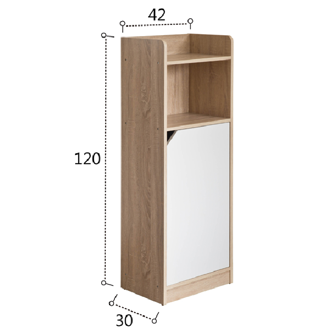 E1 cabinet with one door, , large