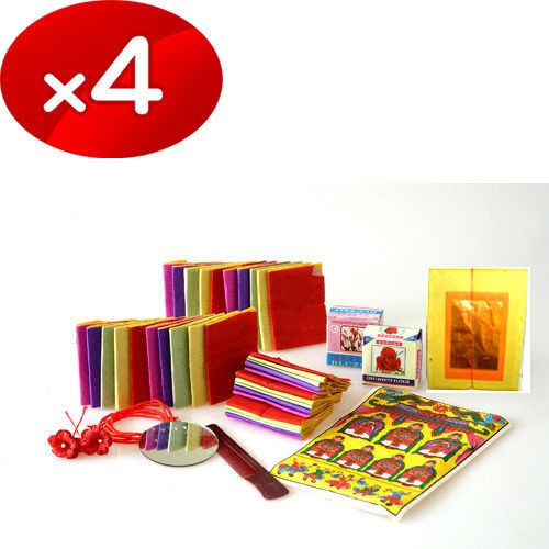 【金發財金紙】床母衣七娘媽全套組 -4 入組(未婚求巧 媽媽顧幼子系列-金紙)