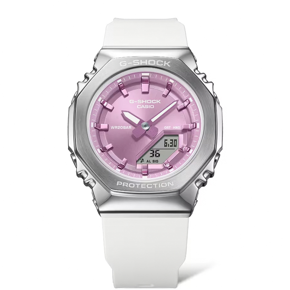 CASIO 卡西歐 G-SHOCK 粉彩金屬八角手錶 女錶 GM-S2110-7A6, , large