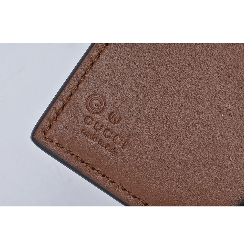 GUCCI Padlock 鎖釦設計塗層帆布及皮革三折短夾/米色/黑色, , large
