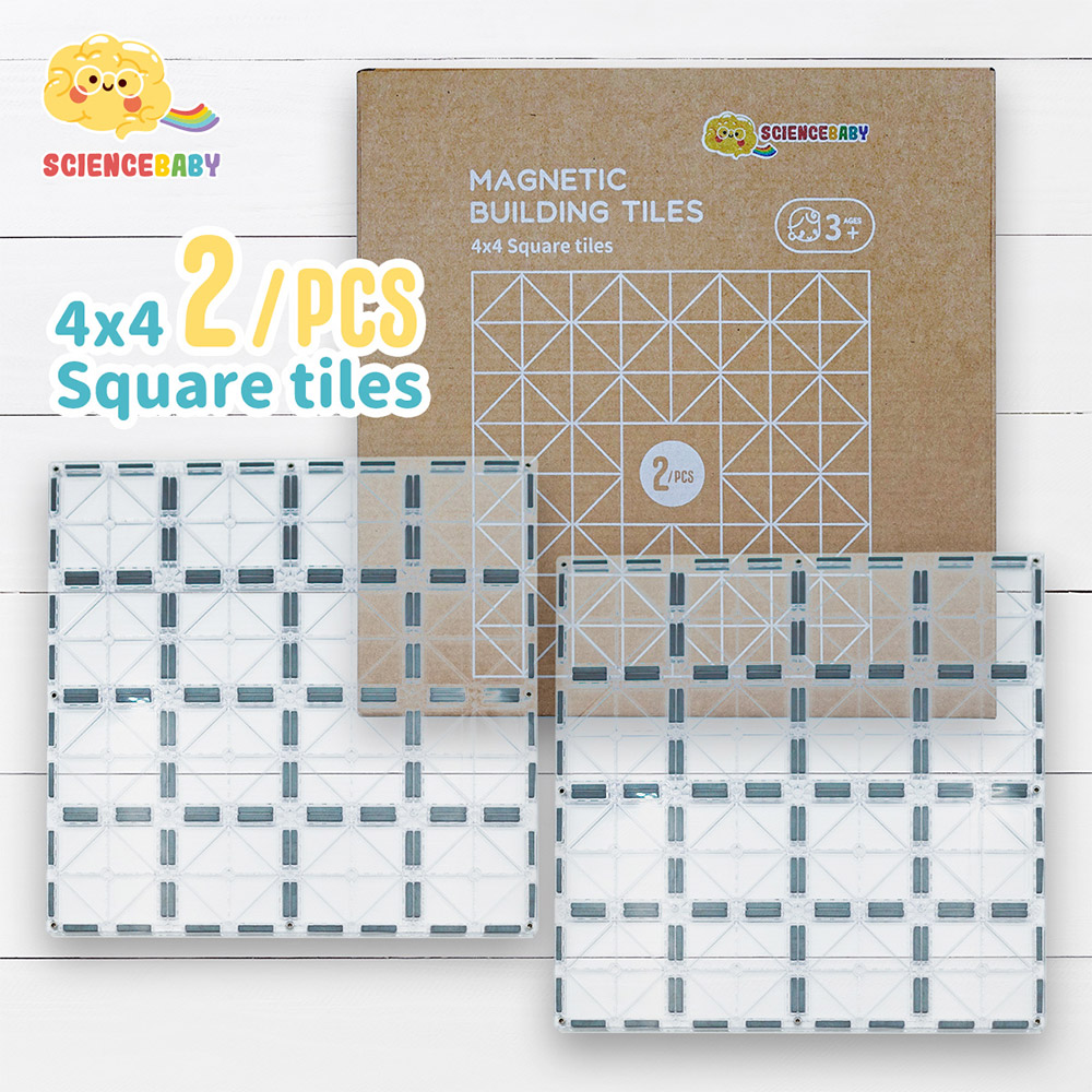 【啾愛你】ScienceBaby 磁力片4x4大正方透明大底版, , large