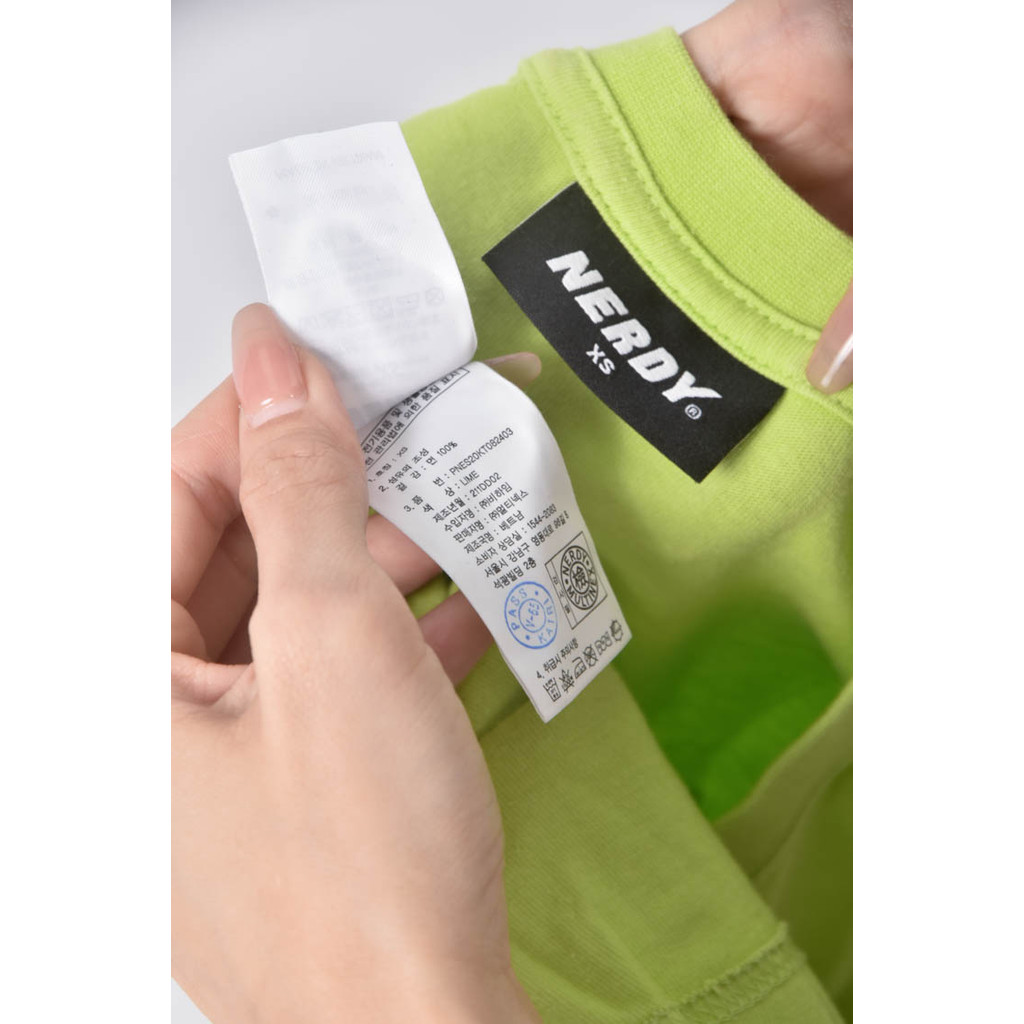 (M) nerdy韓牌螢光綠色長袖上衣二手衣, , large