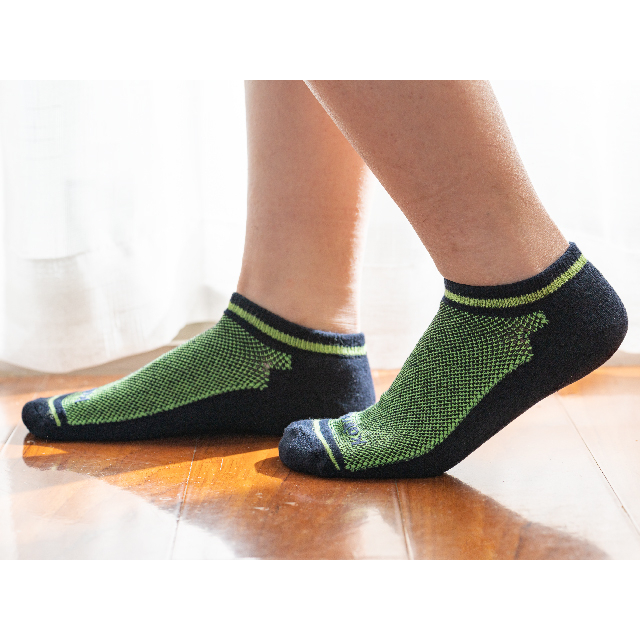 [Kaimei Cotton] 6 pairs set, green MIT made in Taiwan, Kaimei exclusive pure cotton right-angle air cushion sports socks, breathable and comfortable, 3 colors available, , large