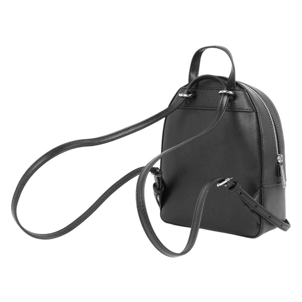 Michael Kors Jaycee 銀字荔枝皮革拉鍊口袋迷你後背包(黑色), , large