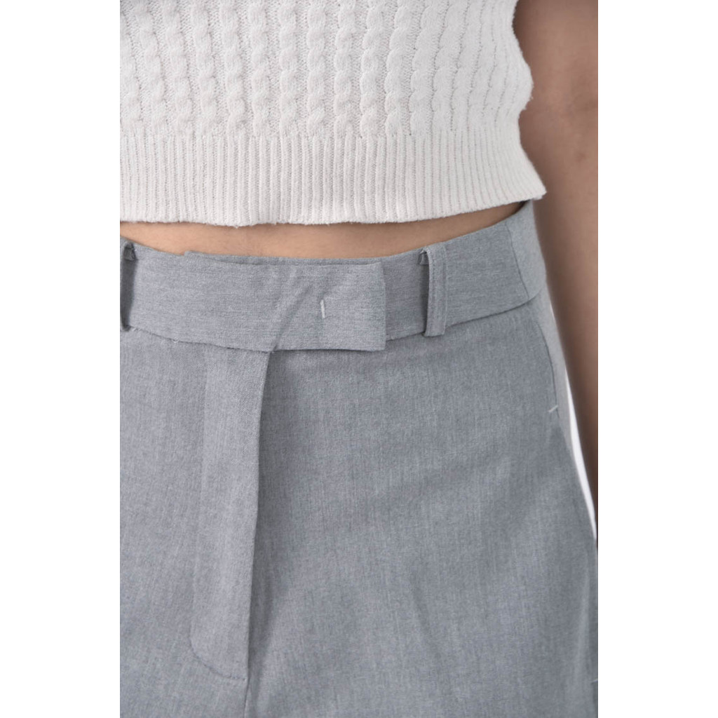 (M) 高腰西裝素色灰色長褲二手衣, , large