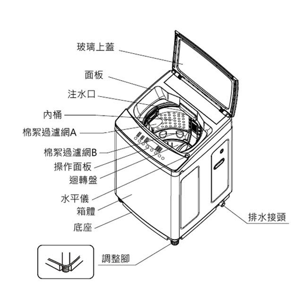 KOLIN 歌林 直驅變頻 12KG單槽洗衣機 BW-12V01, , large