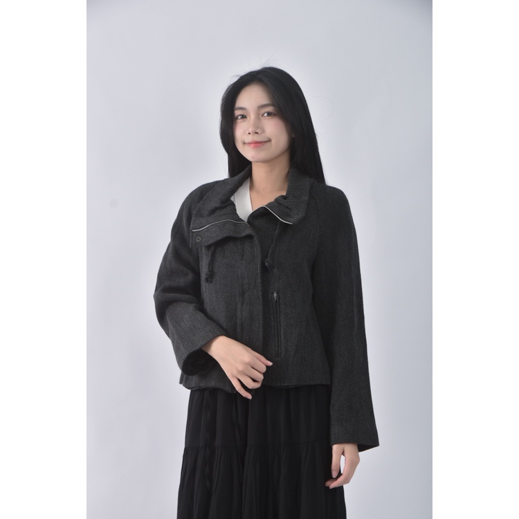 (S) 【國泰航空永續合作】imperial質感棉質灰色外套二手衣, , large