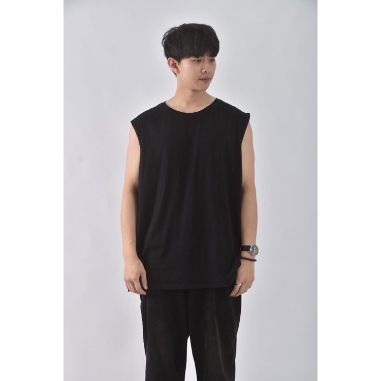(XL) 【范姜彥豐私服】decathlon男裝運動棉質無袖背心黑色上衣二手衣, , large