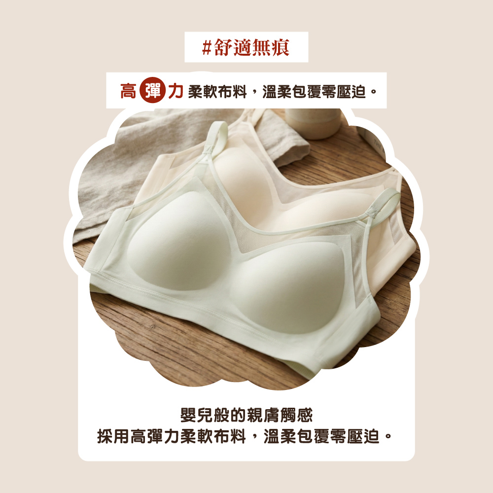 【伊柔EVEROY】偷心視角 無痕裸感無鋼圈內衣 M-2XL｜網紗微性感 W033-16 香草黃, , large