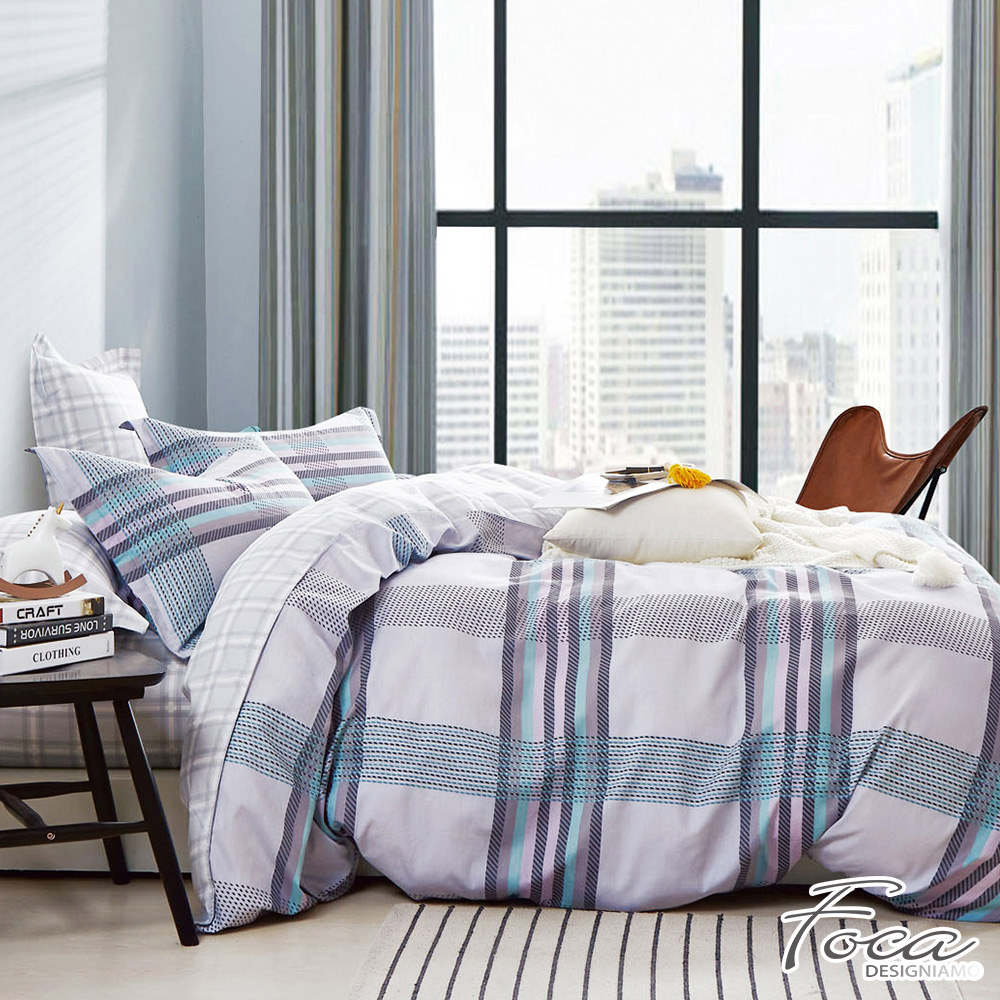 【FOCA買一送一+三防枕x2】100%精梳純棉舖棉兩用被床包組(單/雙/加/特), , large