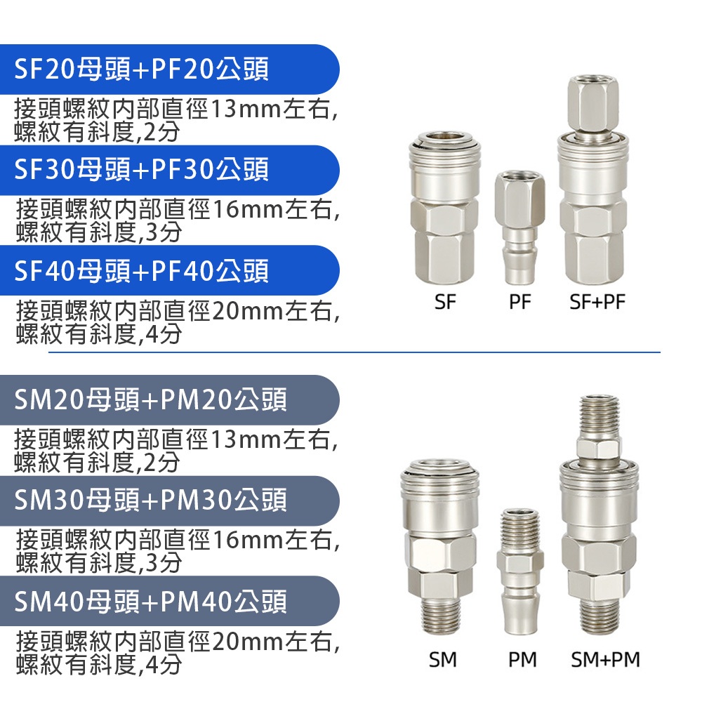鋼製單手插 鋼鍍鎳 瓦斯管自鎖接頭 快速接頭 空壓機公母頭 氣管接頭 風管接頭 氣泵接頭 快速插頭, , large