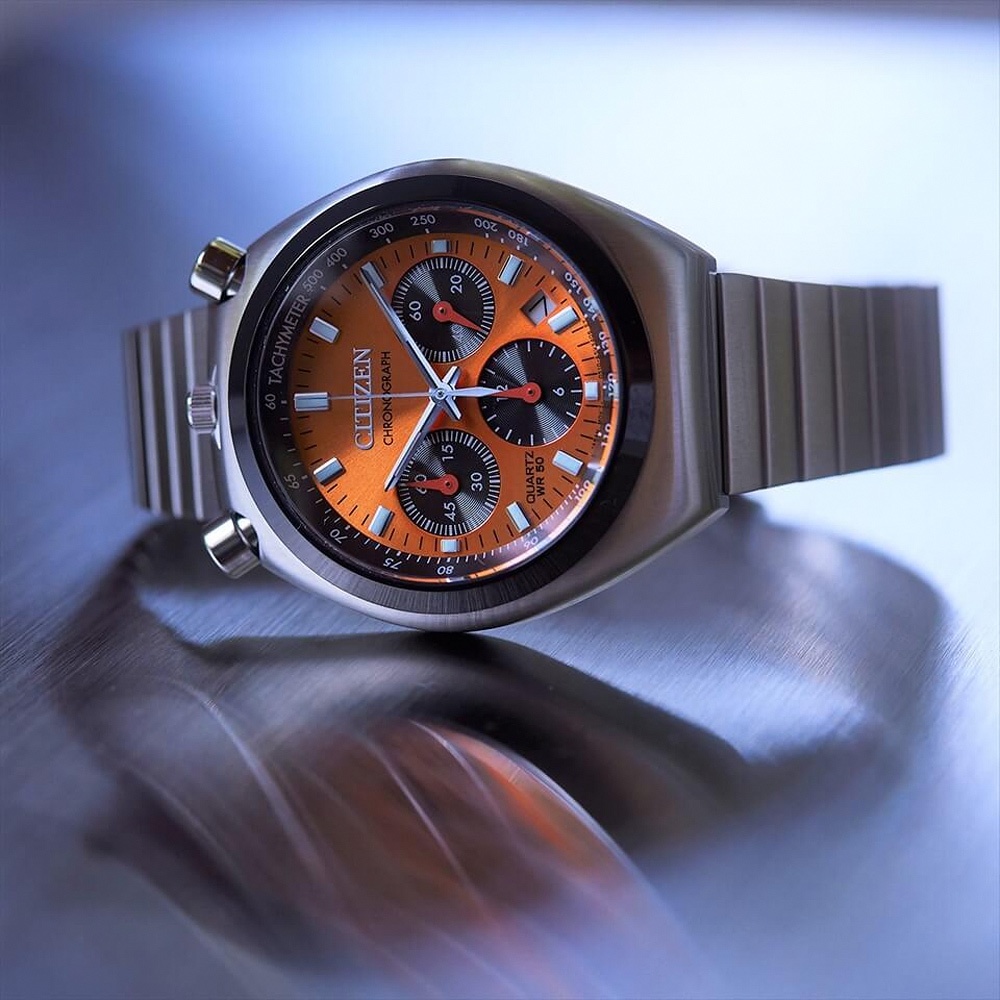 ∣ ∣CITIZEN星辰 Tsuno Chrono 限定 牛頭錶 計時手錶-橘 AN3660-81X, , large