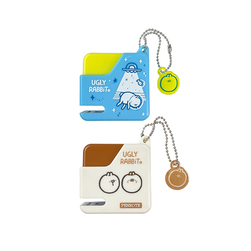 【PENROTE 筆樂】醜白兔方型釘書機-咖