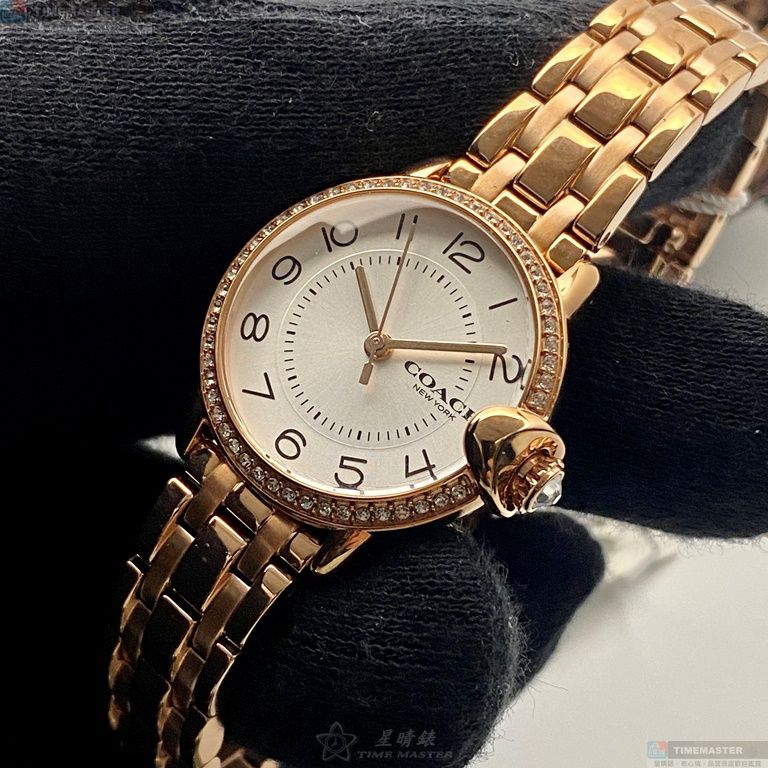 [星晴錶業]COACH手錶,28mm,CH00133白色錶面玫瑰金錶殼玫瑰金色精鋼錶帶款, , large