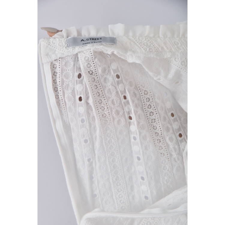 (M) A.STREET韓牌浮紋白色短袖上衣二手衣, , large
