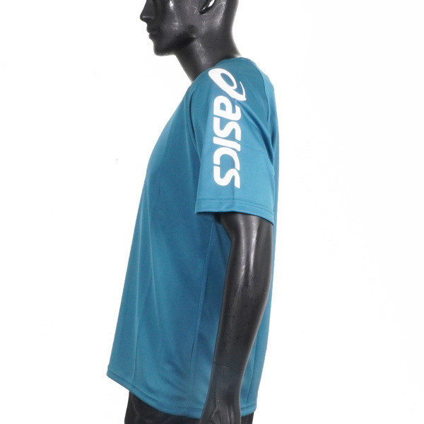 Asics 男女 短袖上衣 T恤 運動 休閒 輕量 吸濕 快乾 舒適 亞洲版 藍綠 [2033B947-401], , large