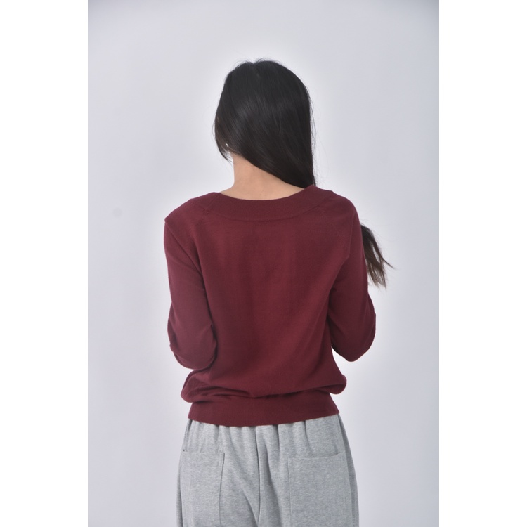 (S) visv領紅色長袖上衣二手衣, , large