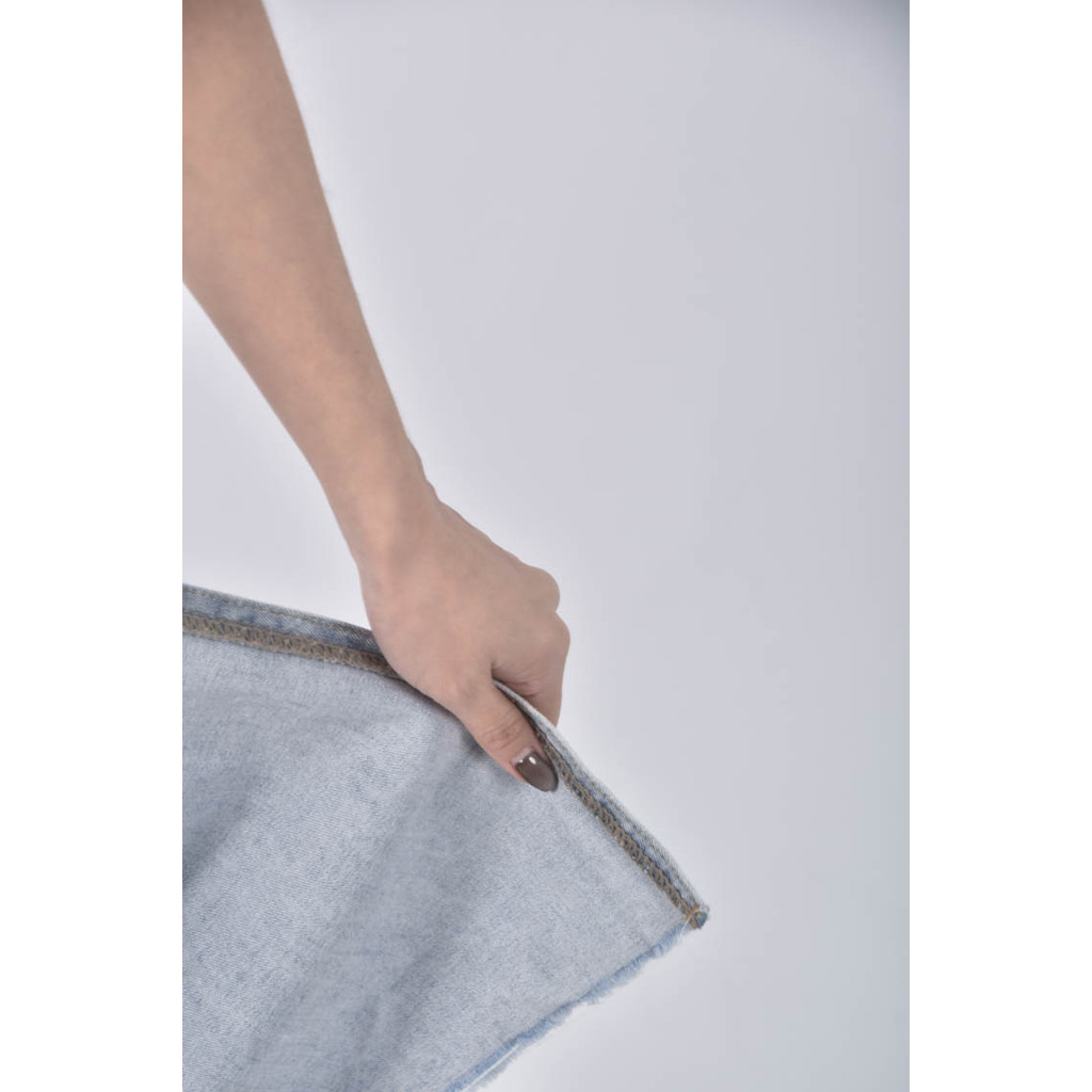 (M) 丹寧牛仔不規則藍色長裙二手衣, , large