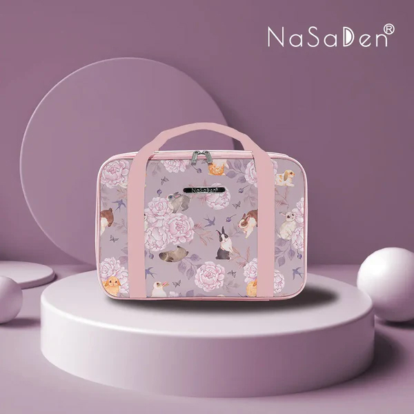 NaSaDen Schiffer Handbag Cross Body Shoulder Bag Travel Tote Bag Pink Flower, , large