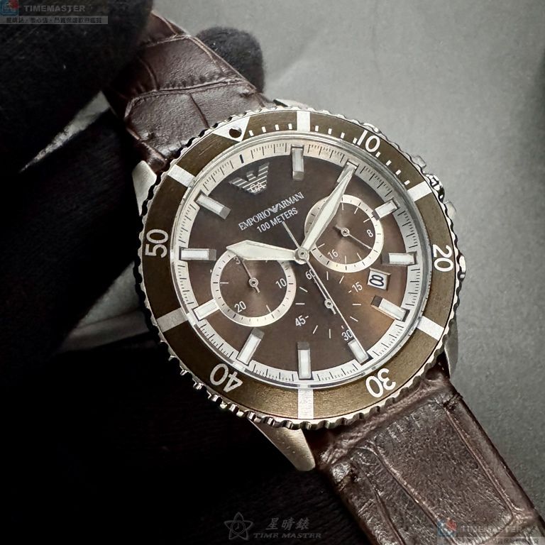 [星晴錶業]ARMANI手錶,42mm,AR00082古銅色錶面古銅色錶殼銀色精鋼錶帶款, , large