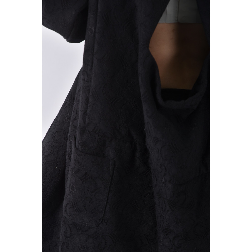 (M) 雕花黑色洋裝二手衣, , large