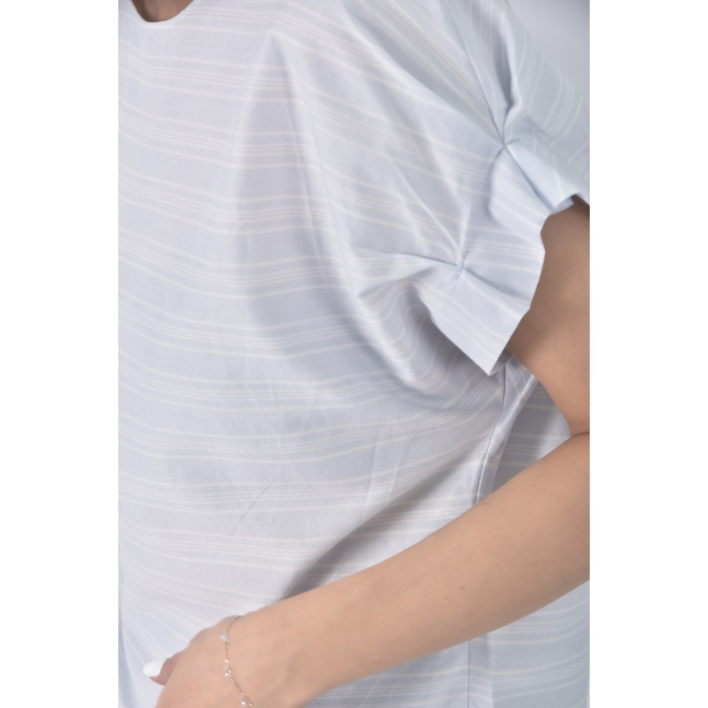 (S) kumikyoku橫條紋藍色短袖上衣二手衣, , large