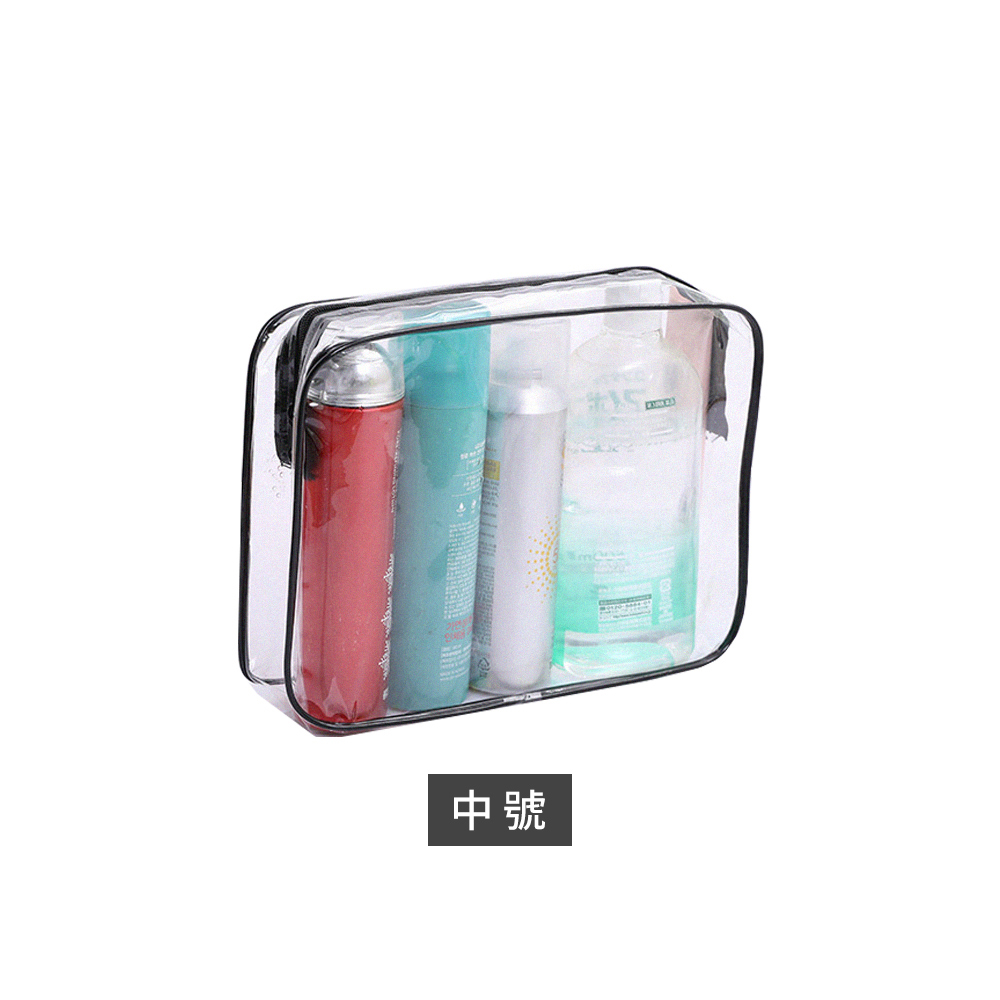 【上手家居】拉鍊式透明防水收納袋-中號 透明(防水袋/旅行袋/防水包/透明包/拉鍊袋/洗漱包/果凍包/化妝包), , large