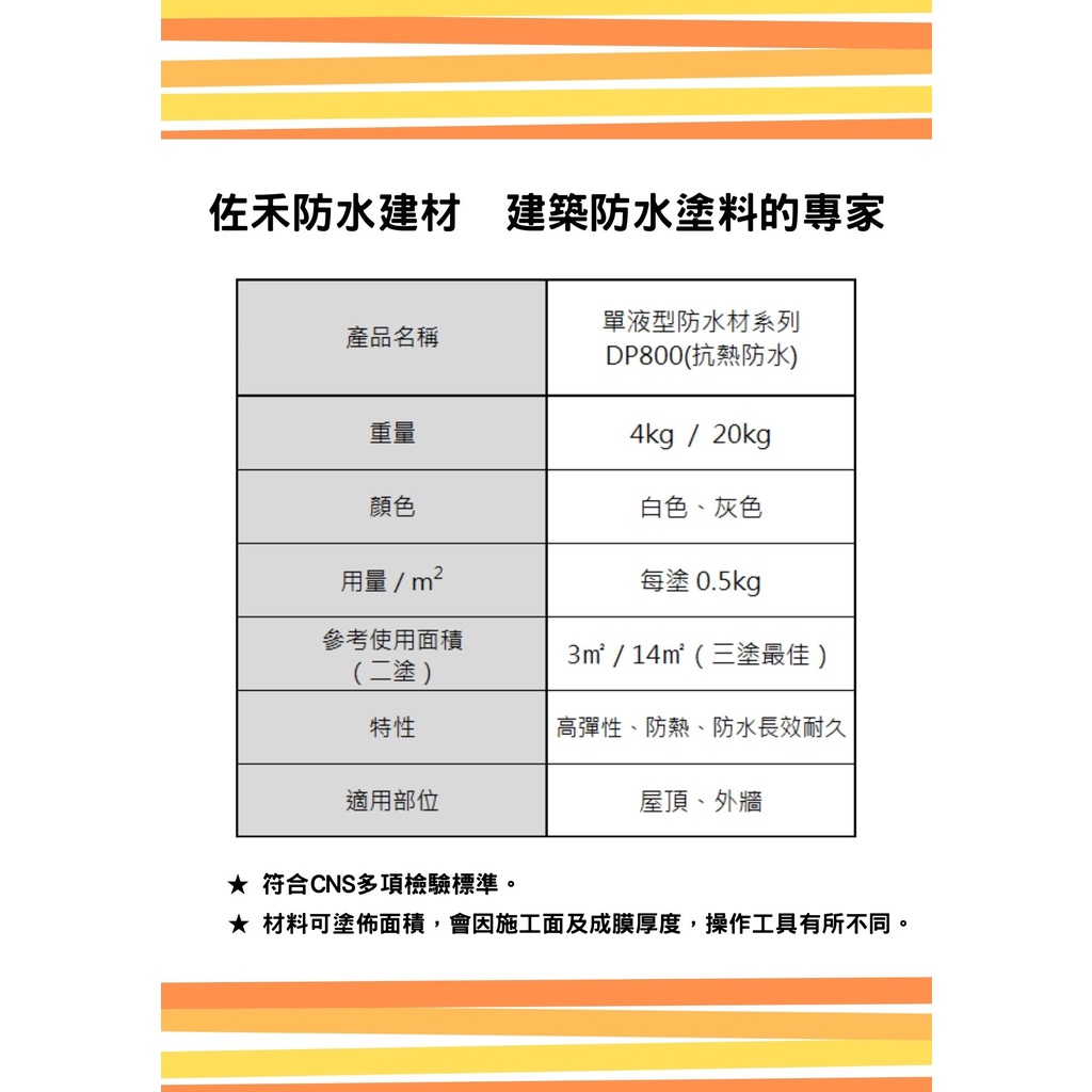 [樂施達]佐禾 邁克漏 水性防水抗熱塗料（DP800）, , large