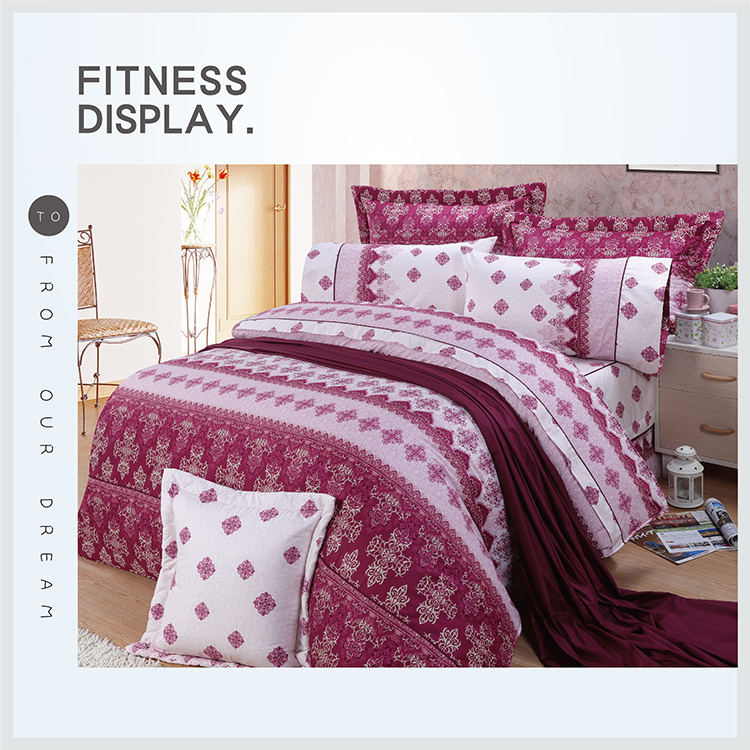 【多利寶寢具】FITNESS 精梳棉雙人七件式床罩組-塞納風情-紅, , large